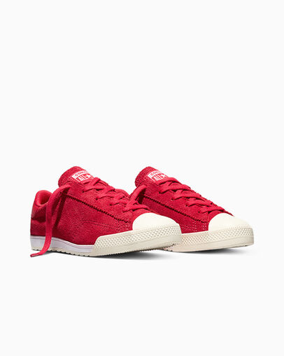 Chuck Taylor Lo Red/New Found Bloom/Egret, Top and Side View