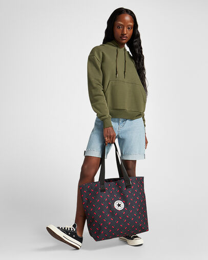 Cherry Print Canvas Tote Bag Converse Black Cherry Aop