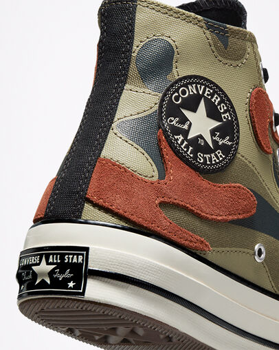 Chuck 70 Hybrid Camo Field Surplus/Black/Egret, Detail Angle View