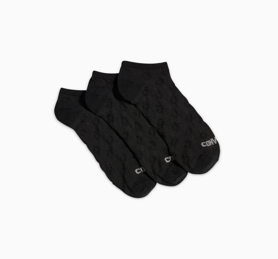 3-Pack Textured No-Show Socks Zwart