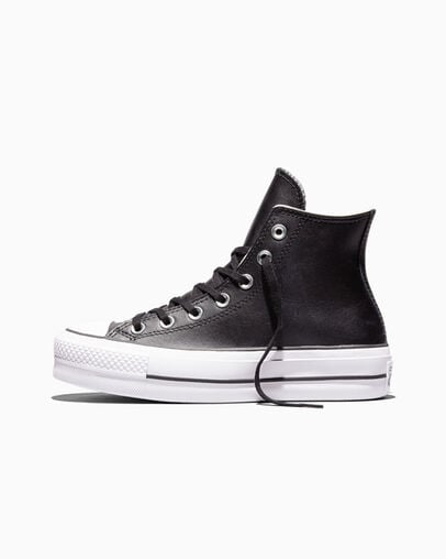 Chuck Taylor All Star Platform Leather Schwarz/Schwarz/Wei&szlig;, Inner Side View