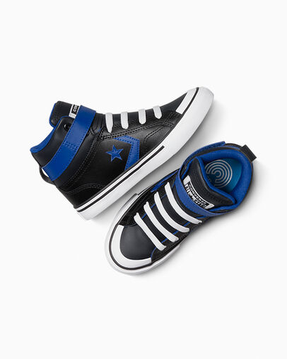 Pro Blaze Strap Leather Black/Blue/White, Angled View