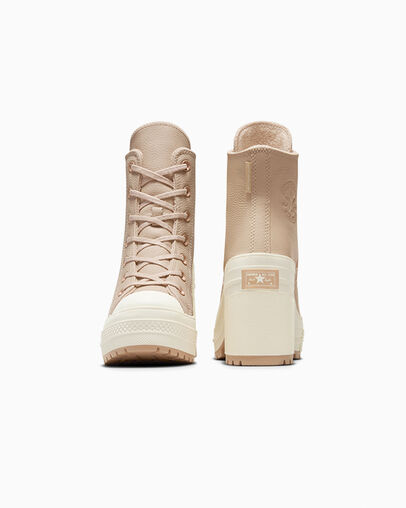 Chuck 70 De Luxe Heel Platform Weatherized Leather Piedra c&aacute;lida/Piedra c&aacute;lida/Garza, Heel View