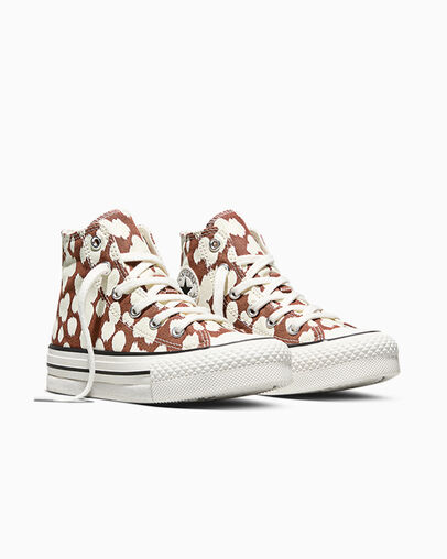 Chuck Taylor All Star Lift Platform Deer Unearthed/Vintage White/Egret, Top and Side View