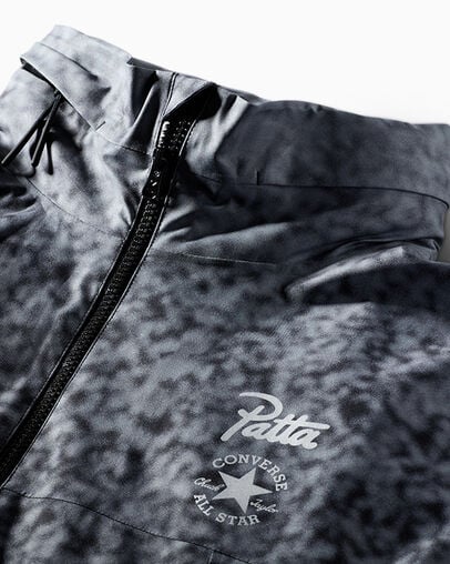 Converse x Patta Rain Jacket Black Gradient, Full Body View