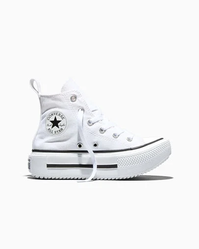 Chuck Taylor All Star Lift Double Stack Platform White/Black/Egret, Outer Side View