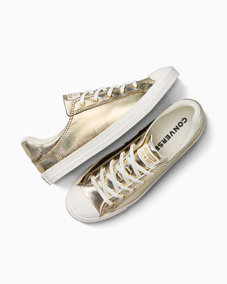 Converse Chuck Taylor All Star Dainty Metallic Zapatillas Corte Bajo para Mujeres en Gold/egret, Talla EU 35.5 - A15448C