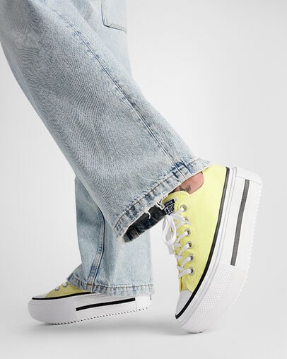 Chuck Taylor All Star Lift Double Stack Platform Canvas Lemon Slushy/Weiß/Schwarz, Reflective View