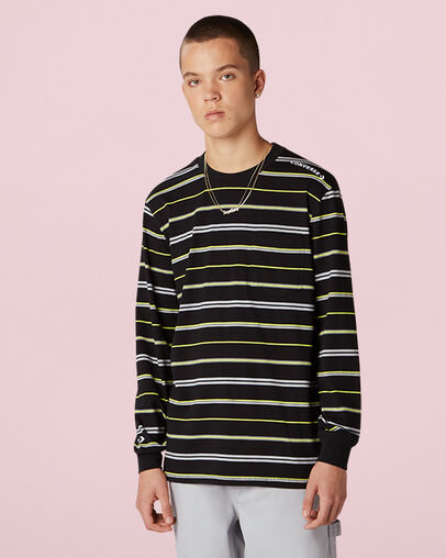 Tee-shirt &agrave; manches longues Skate Inspired Club Noir Converse, Front View