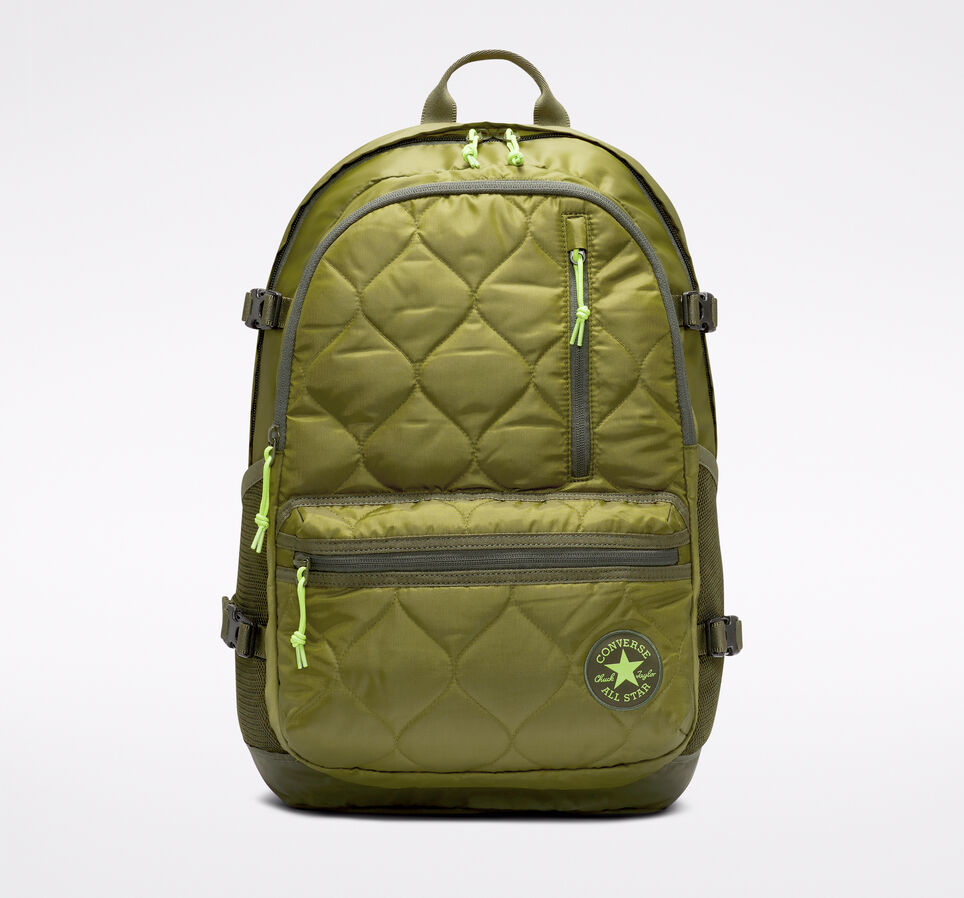 Quilted Straight Edge Backpack Moss