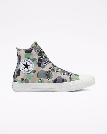 Archive Print Chuck Taylor All Star Écru/Vert piquant/Bois flotté, Outer Side View