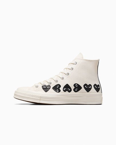 Converse x PLAY Comme des Garçons Chuck 70 Multi Heart Milk/Black/Egret, Inner Side View