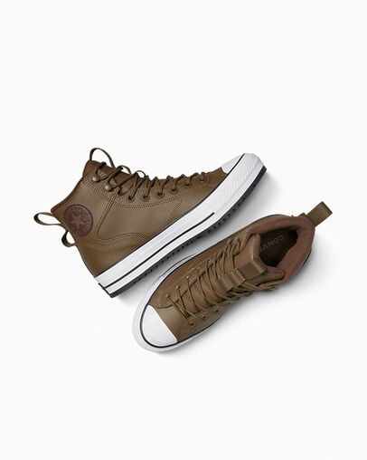 Chuck Taylor All Star Water-Repellent Hiker Boot Grounded/Totally Fudged/White, Angled View