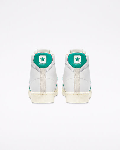 Pro Leather White/Court Green/Egret, Heel View
