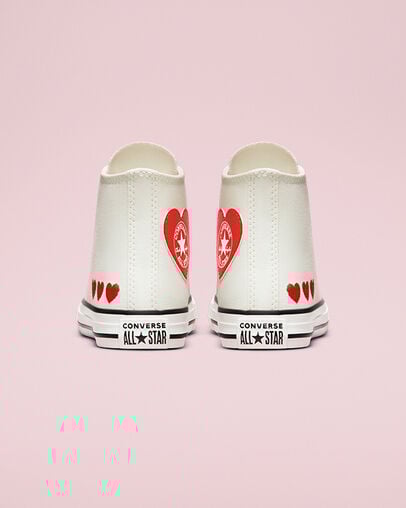 Chuck Taylor All Star Crafted with Love Vintage White/University Red, Heel View