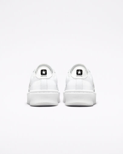 Pro Leather Lift Platform White/White/White, Heel View