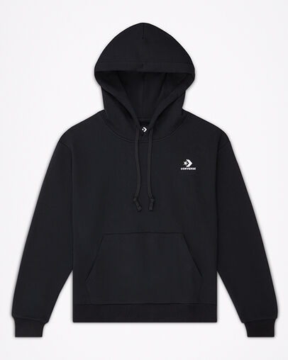 Bestickter Star Chevron Hoodie Converse Black, Front View