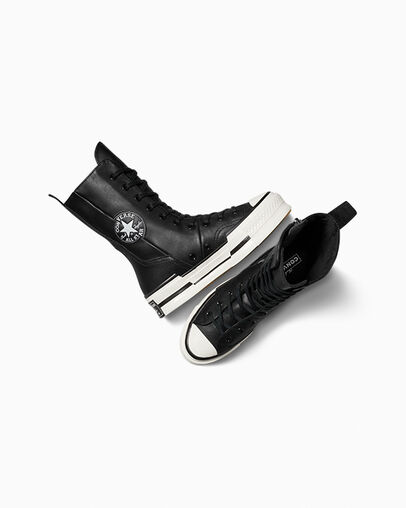 Chuck 70 Plus XHi Nero/Nero/Egret, Angled View