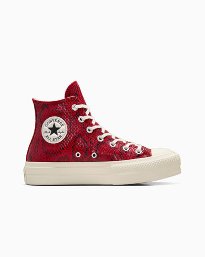 Chuck Taylor All Star Lift Platform Snakeskin Print Pr&oacute;ximos d&iacute;as/Garza/Negro, Outer Side View
