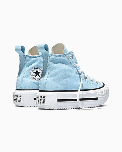 Chuck Taylor All Star Lift Double Stack Clear Skies/White/Black, Heel View