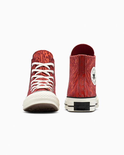 Chuck 70 Satin Leopard Rottin Apple/By The Campfire, Heel View