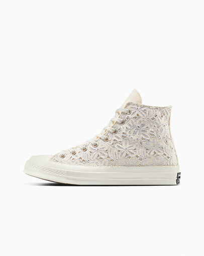 Chuck 70 Romantic Lace Silver Flowers, Inner Side View