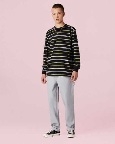 Tee-shirt &agrave; manches longues Skate Inspired Club Noir Converse, Full Body View