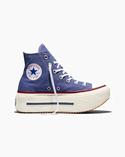 Chuck Taylor All Star Lift Double Stack Platform Canvas Indigo Storm/Egret/Garnet, Outer Side View