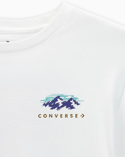 Abstract Mountain T-Shirt White, Full Body View