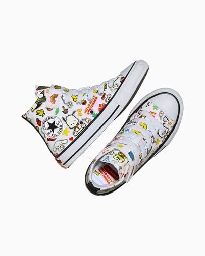 Converse x Hello Kitty And Friends Chuck Taylor All Star Easy-On Stickers White/White/Black, Angled View