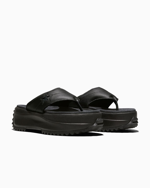 Run Star Sandal Platform Leather Black/Black/Black