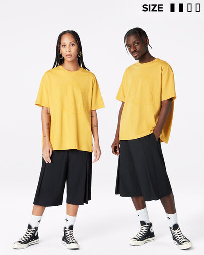 Converse Shapes Graphic Box T-Shirt Gold Dart Heather, Full Body View