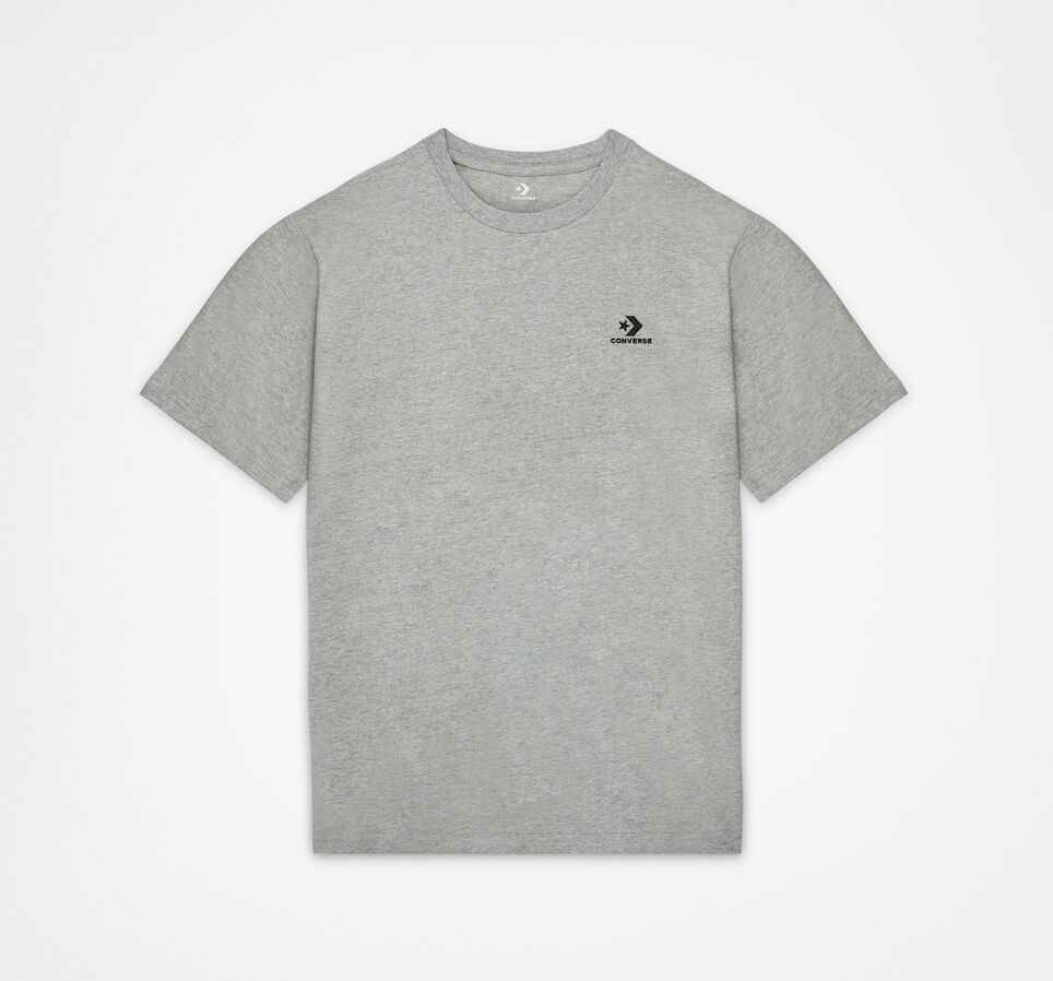 Converse T-Shirt mit aufgesticktem Star Chevron-Logo und Rundhalsausschnitt Grey
