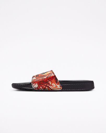 All Star Slide Tropical Florals Black/Light Curry/Beyond Pink, Inner Side View
