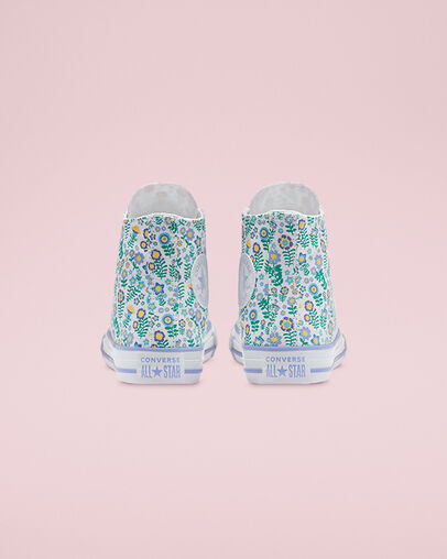 Chuck Taylor All Star Ditsy Floral White/Twilight Pulse, Heel View