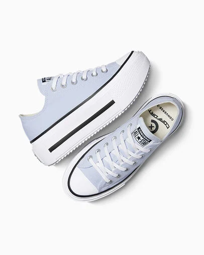 Chuck Taylor All Star Lift Double Stack Platform Canvas Blueberry Ice/White/Black, Angled View