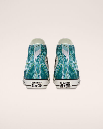 Chuck Taylor All Star Wild Florals Egret/Green/Black, Heel View