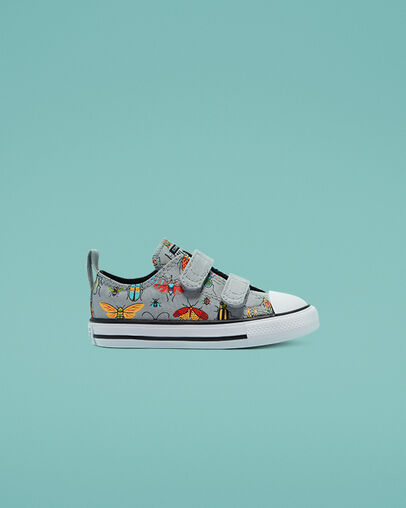 Chuck Taylor All Star Easy-On A Bug's World Ash Stone/Black/Bright Poppy, Outer Side View