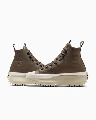 Run Star Hike Platform Weatherized Leather Trufa/Negro/Garza, Detail Angle View