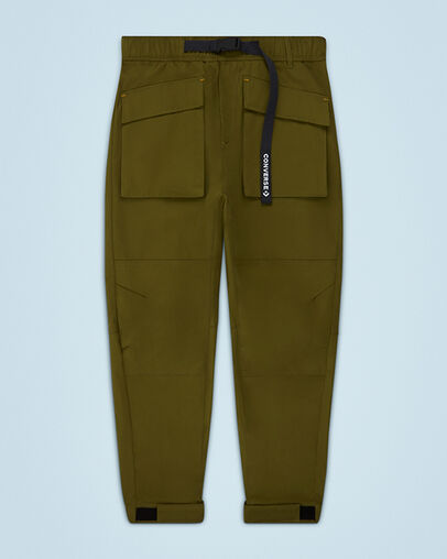 Paneled Jogger Dark Moss, Front View