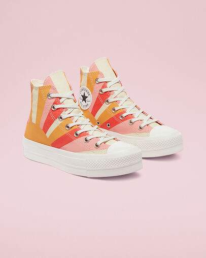 Chuck Taylor All Star Lift Platform Summer Spirit Sunflower Gold/Bright Poppy, Angled View
