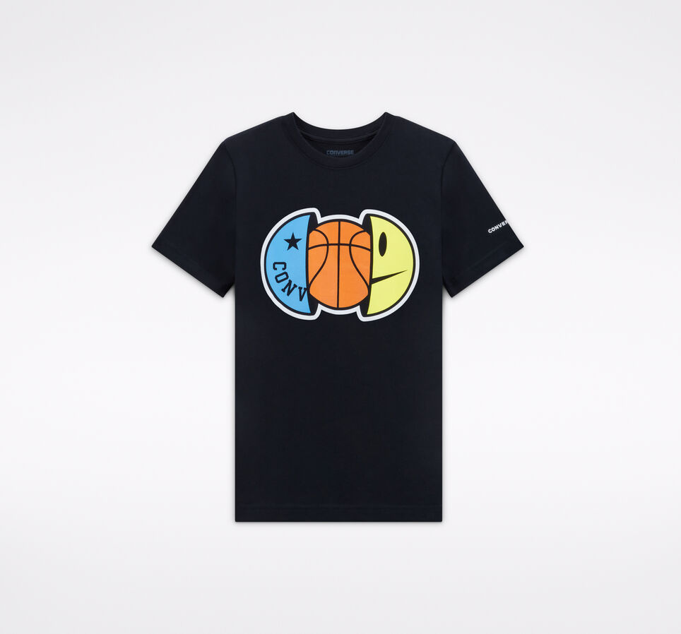T-shirt Jump Ball Smiley Noir