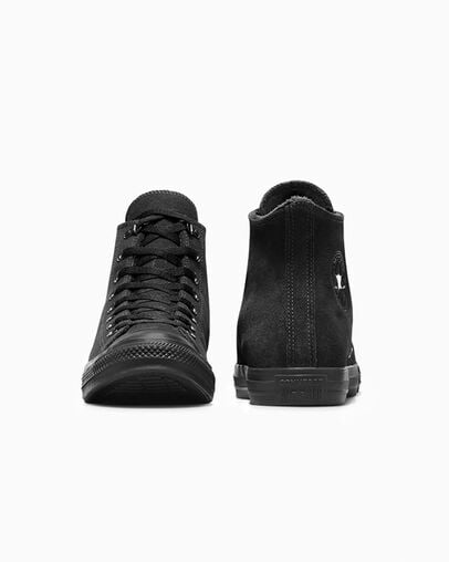 Chuck Taylor All Star Suede & Faux Fur Negro/Negro/Negro, Heel View