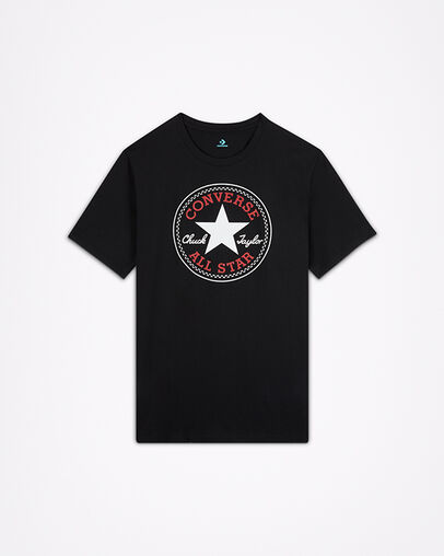 Chuck Taylor All Star Patch Crew Neck Short Sleeve Black, Front View