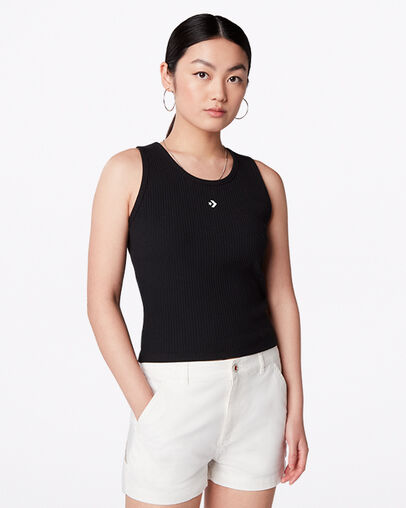 Scoop Neck Tank Nero Converse, Front View