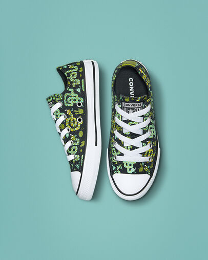 Chuck Taylor All Star Snake Dk Smoke Grey/Cozy Moss, Top and Side View