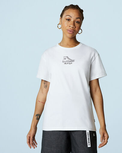 High Top Graphic T-Shirt White, Front View