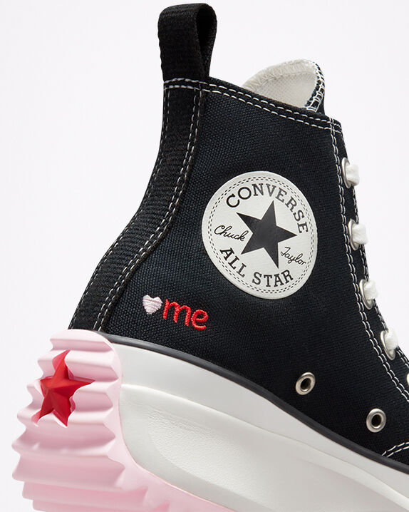 black platform converse with hearts