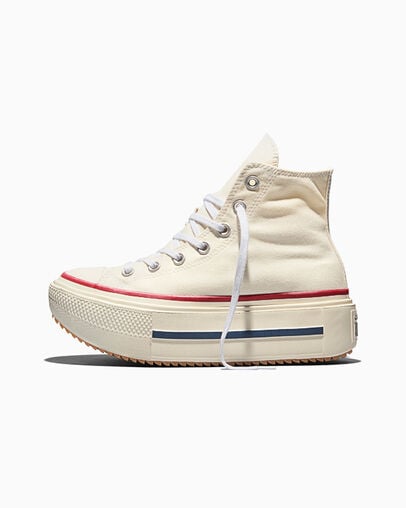 Chuck Taylor All Star Lift Double Stack Platform Canvas Egret/Egret/Garnet, Inner Side View