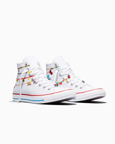 Converse x Hello Kitty And Friends Chuck Taylor All Star Charmed White/Red/Yellow, Top and Side View